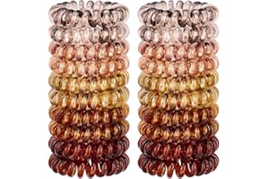 JessLab Élastiques Spirale Cheveux, 20Pcs Sans Pli et Sans Dommage, pour Queues de Cheval Cordon Téléphonique et Bracelet, Accessoire pour Cheveux Filles/Femmes Cadeau