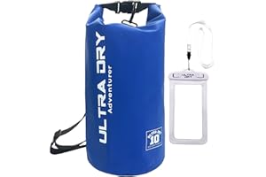 ULTRA DRY ADVENTURER Premium Waterproof Bag, Sack with Phone Dry Bag and Long Adjustable Shoulder Strap Included, Perfect for Kayaking/Boating/Canoeing/Fishing/Rafting/Swimming/Camping/Snowboarding