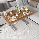 METAL AYAKLI TEKERLEKLİ EKONOMİK ORTA SEHPA 70 x 110 cm &ndash; KAHVERENGİ