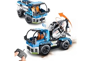 OKKIDY Ferngesteuerter Kran-LKW-Bausatz Kann, Ferngesteuerten Autos Betrieben Werden und Steuert Konkret Geformte Autos für 6 7 8 9 10 11 12+ Jahre | Geburtstagsgeschenke für Jungen Mädchen