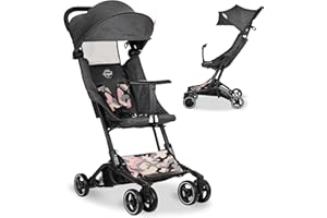 ZIZITO Luka Buggy klein zusammenklappbar - Reisebuggy ultraleicht und einfach faltbar, ideal als Kinderwagen im Flugzeug und Handgepäck, Fünf-Punkt-Gurt für Kinder bis zu 15 kg