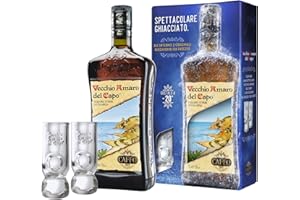 VECCHIA AMARO DEL CAPO Vecchio Amaro del Capo Confezione con 2 Bicchieri per Freezer, 70 cl
