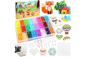 EIKEJI 7300+ Perline da Stirare, 24 Colori Perline a Fusione 5MM, 80 Modello, Gioielli di design fai da te, Decorazione, 3d Bambini Idee Craft Regalo