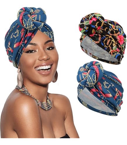 Alnorm Fascia Da Donna In Viscosa Chemio Sciarpa Turbante, Bianco, Taglia Unica - Foto 3