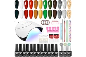 VANREESA Kit Vernis Semi Permanent Complet, Kit Ongle Gel U V Complet 12 Couleurs pour Le Jour de Noël, Set Manucure Semi Permanent avec Manucure Outils, Cadeaux pour Femmes