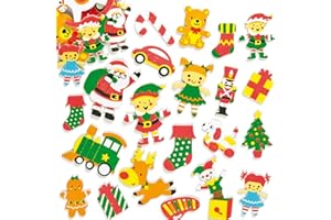 Baker Ross Autocollants Atelier du Père Noël en Mousse (Paquet de100) - Matériels créatifs pour Enfants et Adultes EF957