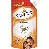 Santoor Classic Gentle Hand Wash, 750ml with Natural goodness of Sandalwood & Tulsi