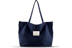 Emma Jonasson Tote Bag Femme - Sac Tissu avec Fermeture éclair et Poche intérieure - Sac en Toile Femme - Aestetic Coton Bag - Canvas Sac Tote Bag - sac de course - sac cabas