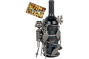 Brubaker Porte-Bouteille de Vin Vigneron - Objet Décoratif en Métal - Viticulteur avec Carte de Vœux pour Cadeau de Vin
