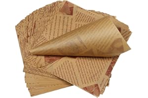 AWCIGG 200 fogli di carta Deli, 15 x 15 cm, burro marrone, patatine fritte, formaggio, carta da forno ecologica, hamburger, pane, involucro grasso