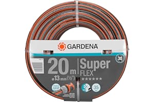 Gardena wąż Premium SuperFLEX 13 mm (1/2"), 20 m: wąż ogrodowy z profilem Power Grip, ciśnienie rozrywające 35 barów, wysoce elastyczny, odporny na odkształcenia i promieniowanie UV (18093-20)