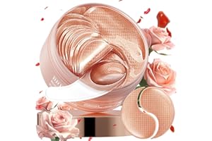 BREYLEE Rose Eye Mask,60 pcs Under Eye Patches with Collagen & Hyaluronic Acid, Treat Puffy Eyes, Dark Circles, Wrinkles & Fine Lines, Smoothing Skin Care for Women & Men