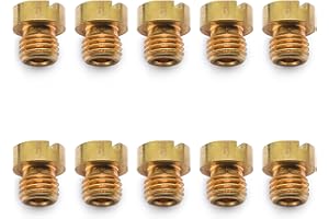 ‎EASYBOOST Easyboost 10 Düsen 6mm für Vergaser Dell'Orto PHBN-PHVA 12 und 17,5 Größe 100-102-105-108-110-112-115-118-120-122 für Roller Motorrad 50 Schaltmoped Vergaserdüsen Satz Hauptdüsen Set