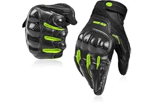 ‎BORLENI BORLENI Motorradhandschuhe Atmungsaktive Motorradhandschuhe Leder Vollfinger Knöchelschutzpolster Touchscreen