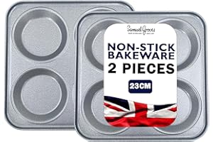 Samuel Groves 4 Cup Giant Yorkshire Pudding Oven Tray Non Stick 23cm Carbon Steel UK Made