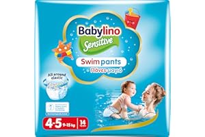 Babylino Sensitive SwimPants, Pannolini Mare e Piscina, Taglia 4-5 (9-15kg), 14 Unità