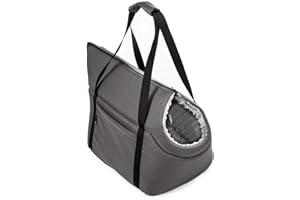 BOUTIQUE ZOO Torba dla psa - szara (pluszowa z wypustkami), rozm. L, do 15 kg - torba do noszenia dla małych i średnich psów, szczeniaków