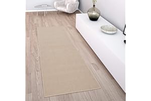 PACO HOME Tapis Intérieur & Extérieur Terrasse Et Balcon Monochrome Structuré, Dimension:80x200 cm, Couleur:Beige