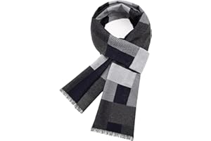 heekpek Echarpe Homme Hiver Écharpe Cadeau de Noël Chaude Automne Foulard Élégante Longue Tartan Echarpes