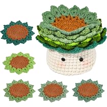 KTCINA Crochet Kit for Beginners, 6Pcs Handmade Coasters ...