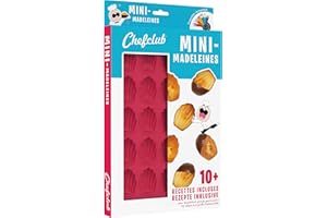 Chefclub Kids - Moule à Mini-Madeleines de 4,5 cm - Cuisine et Maison - 25 Moules à Madeleine en Silicone et Ebook de 10 Recettes Exclusives Inclus