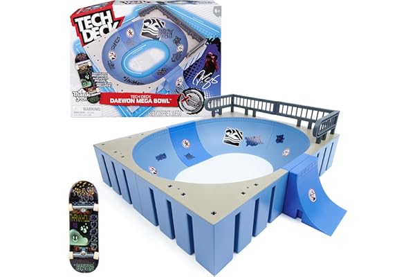 Tech Deck - Finger Skate - Mega Bowl X-Connect - Rampe 100% Modulable À Construire Et Personnaliser + 1 Mini Planche Thank You Exclusive - Mini Skate Doigt - Jouet Enfant - Jeu Enfant 6 Ans Et +