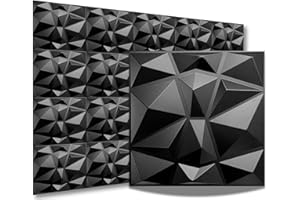 EURODECO 12 Stück/ 3 m² 3D Paneele 50x50cm PVC Kunststoffpaneele Wandpaneele Gaming Zimmer Wand Decke 3D Optik Diamant hochwertige & harte PVC 3D Platten