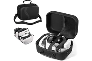 DEVASO Large Carry Case for Meta Quest 3, Soft Lining Compatible with BOBOVR S3 Pro/Kiwi Design Battery Head Strap and Other Accessories, Quest 3 Hard Carrying Case for Travel and Storage, Black