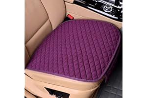 IXITON lino anteriore e posteriore sedile auto copre cuscini universali antiscivolo interni Driver Seat Pad Mat universale adatta per il veicolo (1pz. cuscino sedile anteriore, viola)