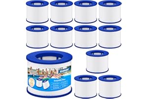 XVOYDT Lot de 12 Filtre de Spa a Visser, Cartouche filtrante pour Clever Spa, Filtre 75 x 100 mm, Filtre à Vis pour Spa Gonflable Pas De Vis 60mm, pour Cosy Spa