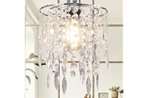 Hi-ERA Crystal Lampshade for Ceiling Pendant Light, Easy Fit Chandelier Light Shade Lamp Shade for Living Room Bedroom Kitchen Wedding and Party Decoration, Diameter 22 cm, 2 Tiers, Clear