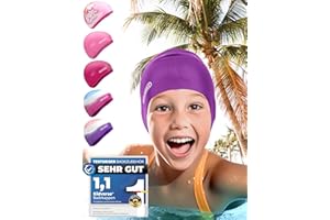 ‎KIDVERSE KIDVERSE Badekappe Mädchen - Wasserdichte Badekappe mit Anti-Rutsch-Noppen - Schwimmhaube mit UV-Schutz - 100% Reißfest