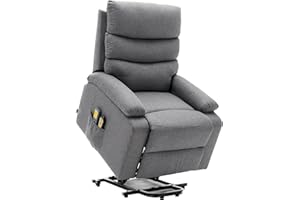 ASTAN HOGAR Sillón Relax con Función Auto-Ayuda (Levanta Personas), Reclinación Eléctrica, Masaje Y Termoterapia, Modelo Ceci AH-AR10520GR