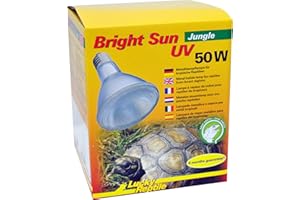 Lucky Reptile Bright Sun UV Jungle - 50 W lámpara halogenuros metálicos para Bases E27 - Lámpara de luz de día terrarios - Lámpara de Calor con radiación UV para Reptiles Tropicales