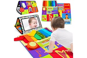 INBEBY Baby Toys 0-6 Months - Tummy Time & Music Mirror Toys for Infant Development