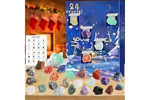 RAMXCION Adventskalender 2024 Kristalle für Kinder, 24 Kristalle Mineralien Edelsteine Weihnachten Countdown Adventskalender, Edelstein Christmas Advent Countdown Calendar für Jungen Mädchen (#2)