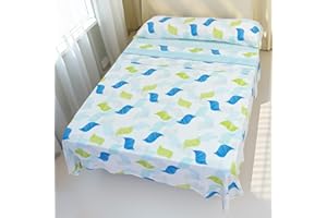 Etrexonline Juego de Sábanas Térmicas Pirineo 3 Piezas para Cama de 150 – Sábanas de Invierno Tejido Polar, Incluye Sábana Bajera Ajustable, Encimera y Funda de Almohada - Hoja Azul