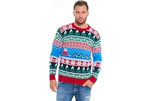 LEKEEZ® Christmas Jumper Unisex Mens Ladies Flossing Around Xmas Tree Sweater XS - 4XL