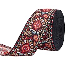 Ruban Jacquard Doré GORGECRAFT - 5 Yards (42mm), Floral Brodé, Pour DIY Et Emballage Cadeau