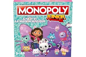 Winning Moves - Monopoly Junior Gabby et la Maison Magique (Gabby's Dollhouse) - Jeu de société - Jeu de Plateau - A partir de 5 Ans - 2 à 4 Joueurs - Version française