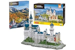 PARTY TOWN National Geographic - Puzzle 3D Zamek Neuschwanstein | Puzzle 3D | Makiety dla dorosłych i dzieci | Puzzle 3D dla dorosłych | Puzzle 3D dla dzieci | Puzzle 3D dla dzieci | 121 sztuk