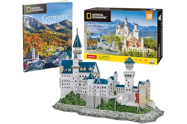 National Geographic - Château de Neuschwanstein | Maquette A Construire | Puzzle 3D Enfant et Adulte | Maquette Jouet 8 Ans | Puzzles 3D | 121 Pièces