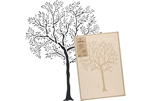 NAKLEO Stencil per Pittura 95x123cm, Grande Ulivo Albero Natura Modello per Pareti Grandi Dimensioni, Plastica e Riutilizzabile Fai Da Te Artigianato Decorazioni Casa, Muro Legno Tessuto Mobili