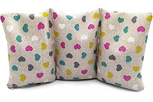 EMBROLLO Saco térmico semillas microondas (30x15cm). Sin aroma, saquito relleno semillas de trigo. Cojín calor cervical cervicales lumbar cuello espalda tripa menstrual colicos (Corazones)