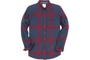 Dubinik® Camicia Flanella Uomo Camicia Quadri Uomo Cotone Casual Button Down Invernale Camicia in Flanella Leggera con Tasche