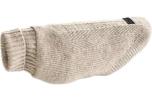 Hunter Hundepullover GENF, Farbe: beige, Strickpullover für kalte Tage, weich, anschmiegsam, recyceltes Polyester, waschbar, umgschlagbarer Halskragen, hohe Elastizität, Größe: 35