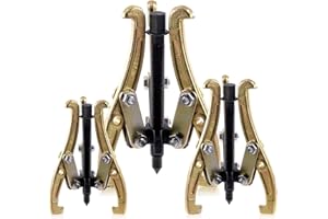 Swpeet 3Pcs 3 Mâchoires Kit d'extracteurs d'engrenages, 3 Pouces, 4 Pouces, 6 Pouces, 3 mâchoires en Or pour Le démontage des poulies, roulements et Volants d'inertie, kit d'outils de démontage