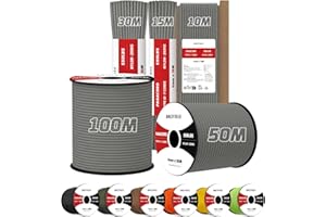 Brotree 4mm Paracorde 550 7 Brins Corde en Nylon 15M Type III Corde Parachute pour Survie, Extérieur, Bricolage - 250kg Charge de Rupture (Gris Anthracite)