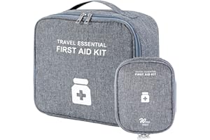 TOPJOWGA Trousse de Secours Vide, 2PCS Boite de d'urgence, Sac de Rangement de Médicaments, Trousse de Premiers Secours, Sac de Rangement pour Boîtes à Médicaments, pour Le Maison Voyage Extérieur