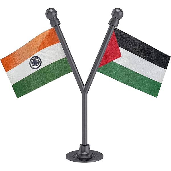 The Flag Corporation India & Palestine Car Dashboard Flag 2in x 